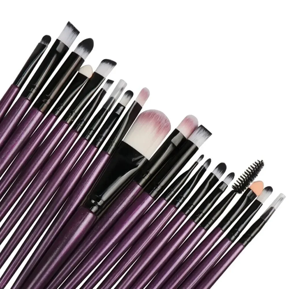 20 Pieces Purple Proffesional Cosmetics For Face Makeup Brushes Set